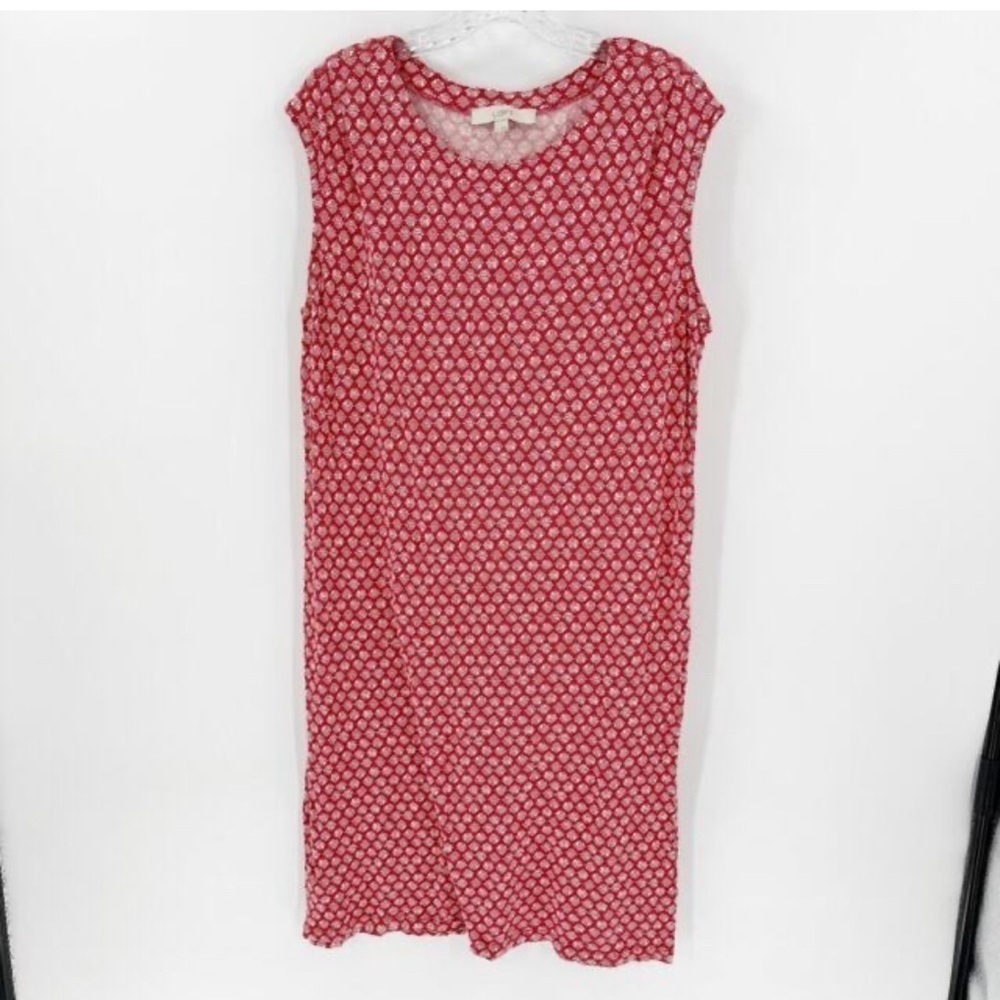 NWOT LOFT mid length sleeveless waist tie red dress